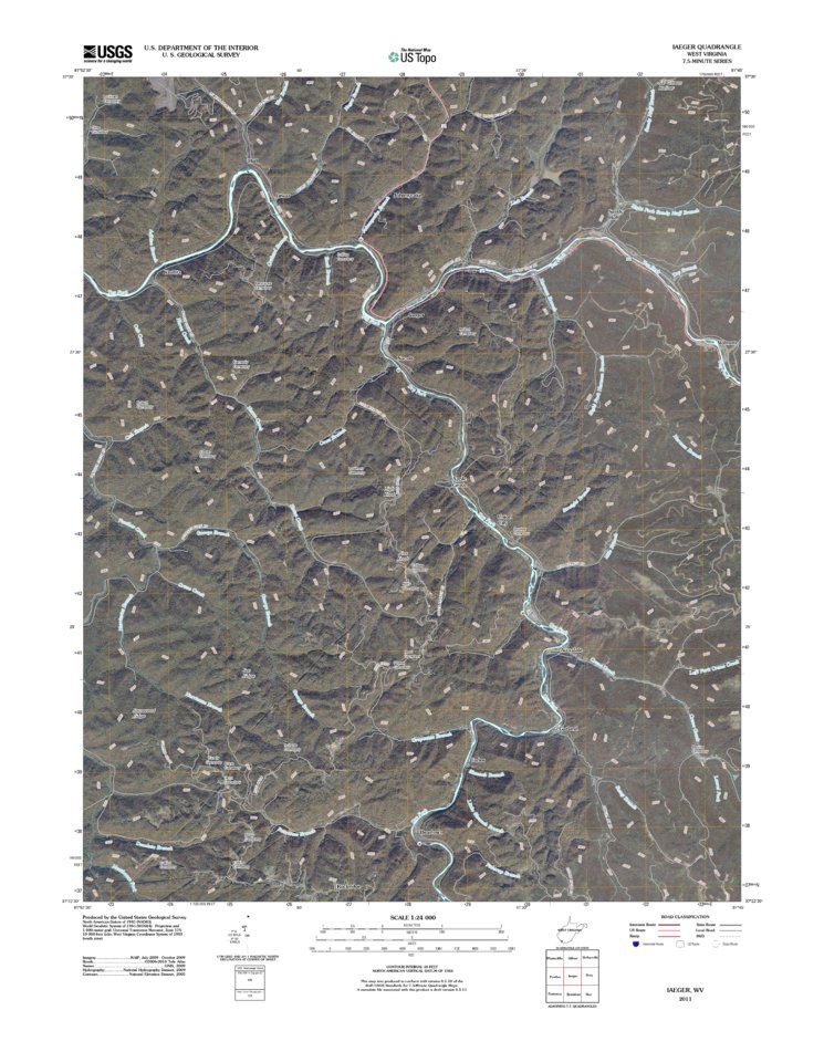 Iaeger, WV (2011, 24000Scale) Map by United States Geological Survey