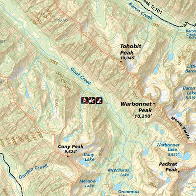 Adventure Maps, Inc. Sawtooth & Whitecloud Mountains, Idaho Trail Map digital map