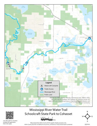 Aitkin County Schoolcraft State Park to Cohasset digital map