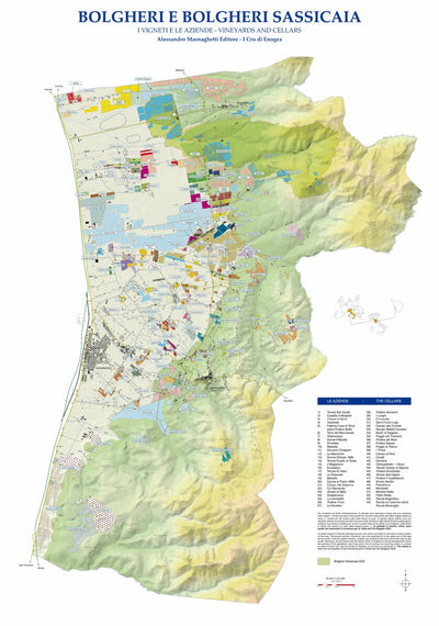 Alessandro Masnaghetti Editore Bolgheri 2019 Vineyards Map digital map