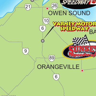 Anderson Maps Southern Ontario Race Tracks digital map