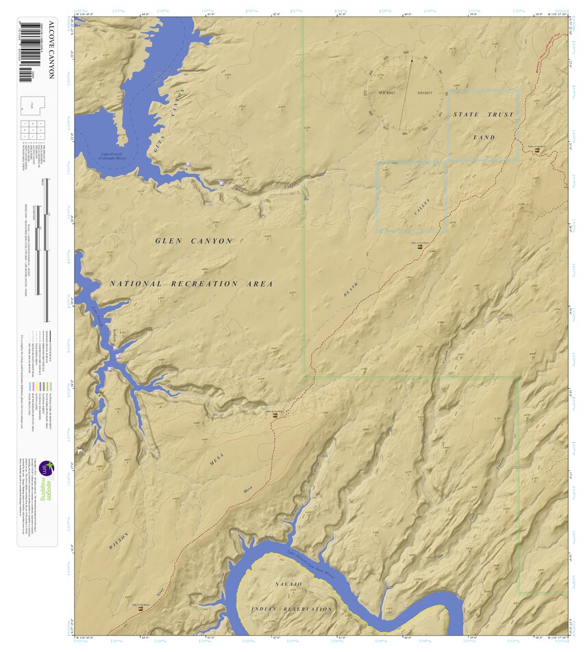 Alcove Canyon, Utah 7.5 Minute Topographic Map - Color Hillshade by ...
