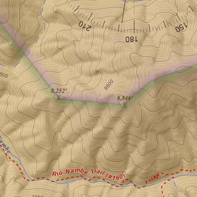 Apogee Mapping, Inc. Aspen Basin, New Mexico 7.5 Minute Topographic Map - Color Hillshade digital map