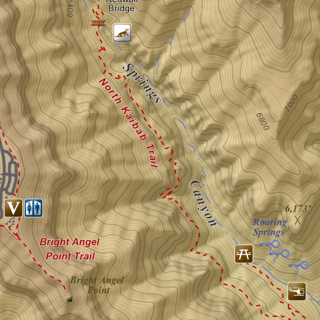 Bright Angel Point, Arizona 7.5 Minute Topographic Map - Color ...