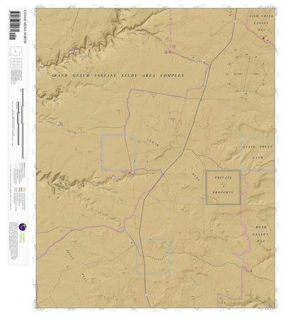 Apogee Mapping, Inc. Cedar Mesa North, Utah 7.5 Minute Topographic Map - Color Hillshade digital map