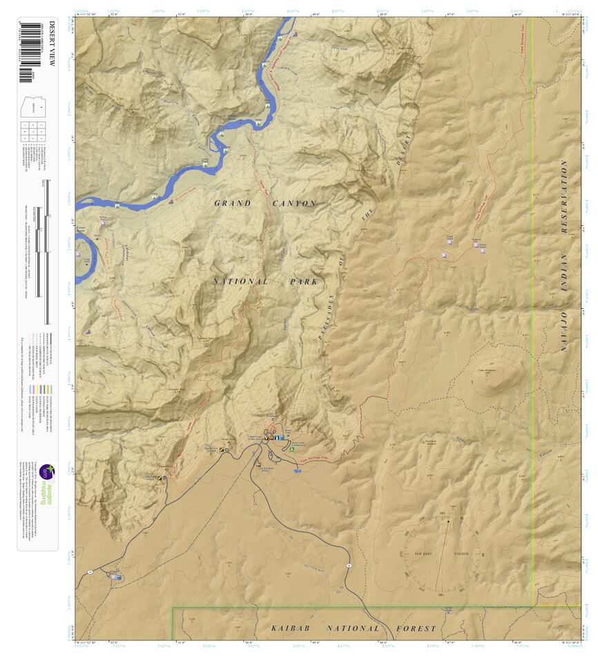 Desert View, Arizona 7.5 Minute Topographic Map - Color Hillshade by ...