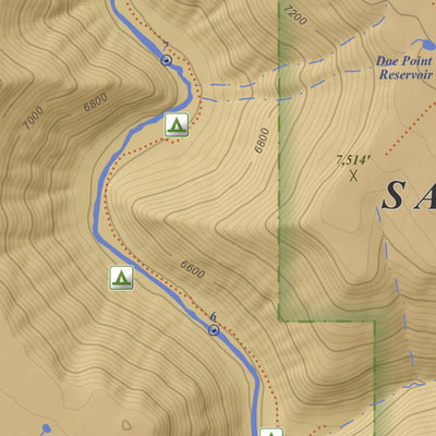 Apogee Mapping, Inc. Doe Canyon, Colorado 7.5 Minute Topographic Map - Color Hillshade digital map