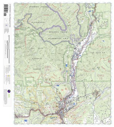 Apogee Mapping, Inc. Durango, Colorado 15 Minute Topographic Map - Game Management Units digital map