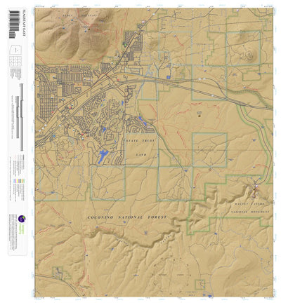 Apogee Mapping, Inc. Flagstaff East, Arizona 7.5 Minute Topographic Map - Color Hillshade digital map