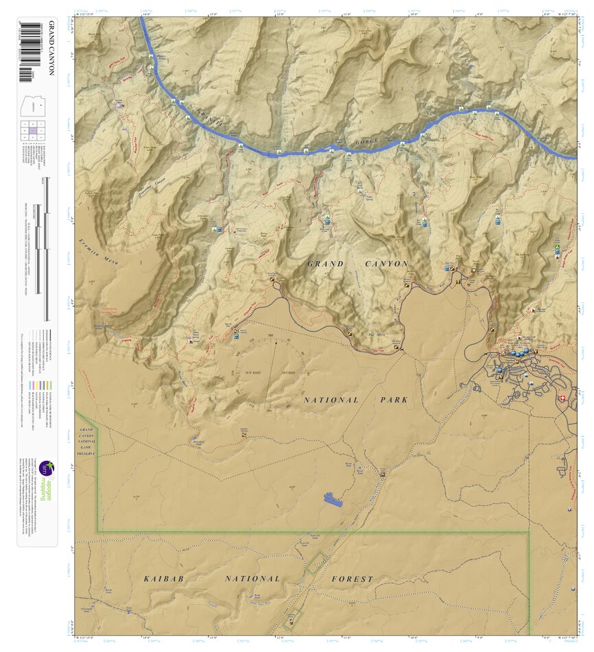 Grand Canyon Arizona 75 Minute Topographic Map Color Hillshade By Apogee Mapping Inc 7656