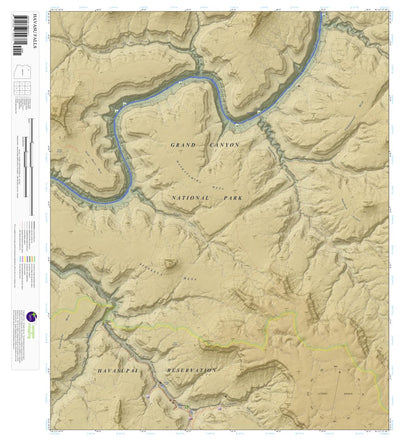 Apogee Mapping, Inc. Havasu Falls, Arizona 7.5 Minute Topographic Map - Color Hillshade digital map