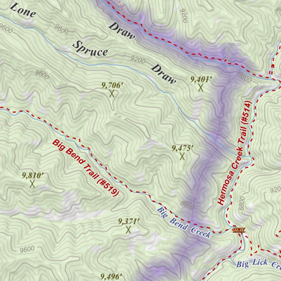 Apogee Mapping, Inc. Hermosa Creek, Colorado 15 Minute Topographic Map - Game Management Units digital map