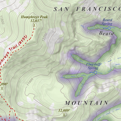 Apogee Mapping, Inc. Humphreys Peak, Arizona 7.5 Minute Topographic Map digital map