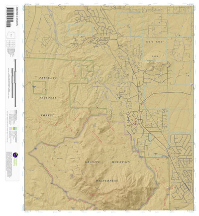 Topographic Map Color Jerome Canyon, Arizona 7.5 Minute Topographic Map - Color Hillshade by ...