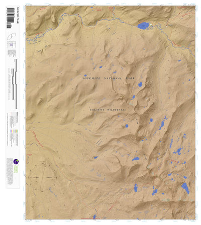 Topographic Map Color Merced Peak, California 7.5 Minute Topographic Map - Color Hillshade by ...