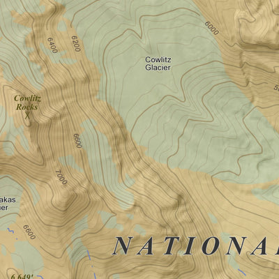 Apogee Mapping, Inc. Mount Rainier East, Washington 7.5 Minute Topographic Map - Color Hillshade digital map