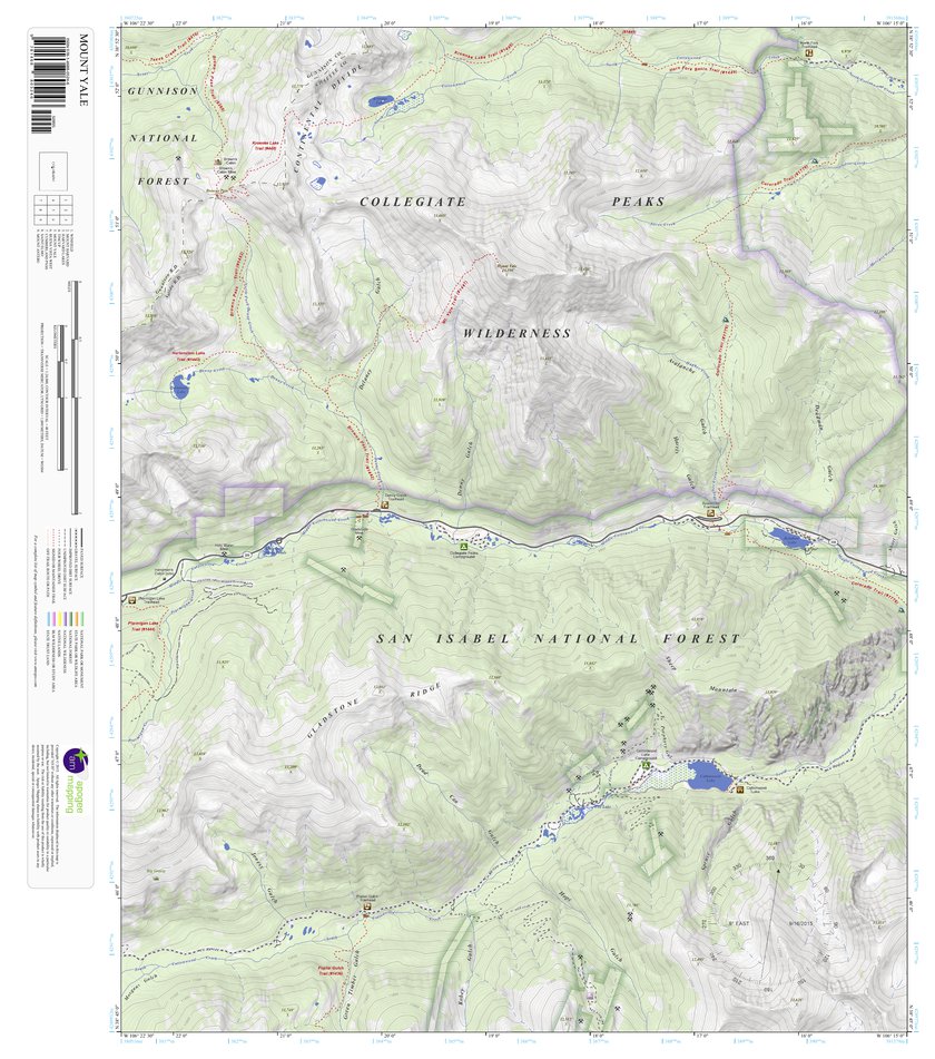 Mount Yake Map Mount Yale, Colorado 7.5 Minute Topographic Map by Apogee Mapping, Inc ...