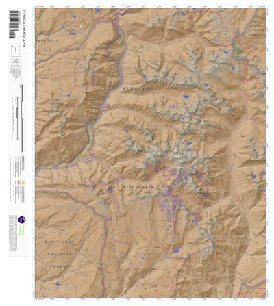 Topographic Map Color Needle Mountains, Colorado 15 Minute Topographic Map - Color Hillshade ...