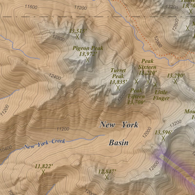 Apogee Mapping, Inc. Needle Mountains, Colorado 15 Minute Topographic Map - Color Hillshade digital map