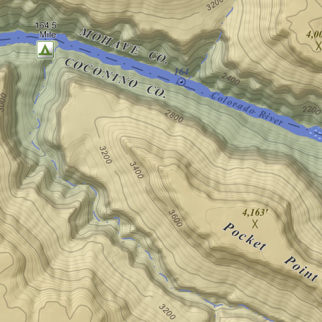 S B Point, Arizona 7.5 Minute Topographic Map - Color Hillshade by ...