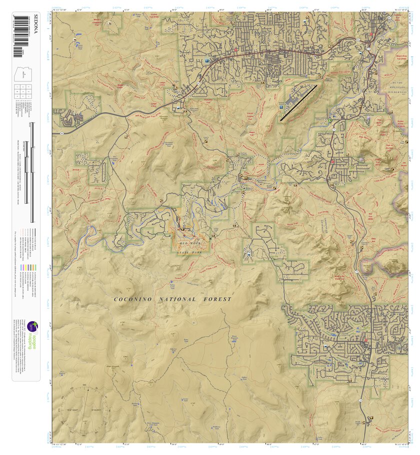 Sedona Arizona 75 Minute Topographic Map Color Hillshade By Apogee Mapping Inc Avenza Maps 0649