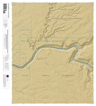 Apogee Mapping, Inc. Slickhorn Canyon West, Utah 7.5 Minute Topographic Map - Color Hillshade digital map