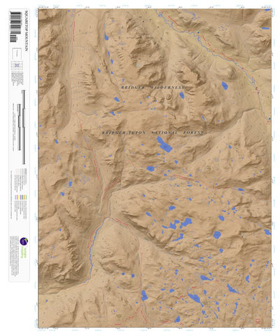 Topographic Map Color Squaretop Mountain, Wyoming 7.5 Minute Topographic Map - Color ...