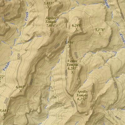 Apogee Mapping, Inc. Vishnu Temple, Arizona 15 Minute Topographic Map - Color Hillshade digital map