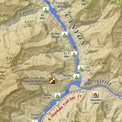 Apogee Mapping, Inc. Vishnu Temple, Arizona 15 Minute Topographic Map - Color Hillshade digital map