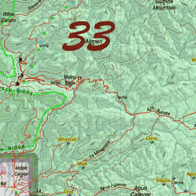 Arizona HuntData LLC Arizona Unit 33 Land Ownership and Deer Concentrations digital map