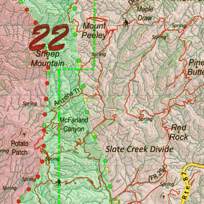 Arizona HuntData LLC AZ Unit 22 Mule Deer Concentrations digital map