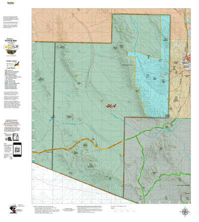 Arizona HuntData LLC AZ Unit 46A Land Ownership Map digital map
