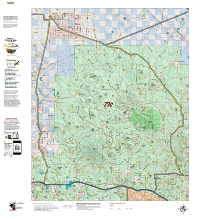 Arizona HuntData LLC AZ Unit 7W Land Ownership Map digital map