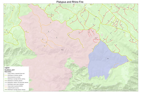 Arizona Mushroom Society 2018 Platypus and Rhino Fires digital map