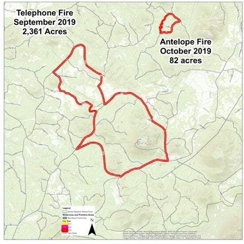 Arizona Mushroom Society 2019 Telephone and Antelope Fires digital map