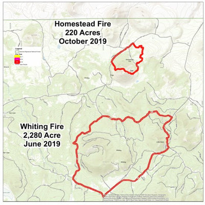 Arizona Mushroom Society 2019 Whiting and Homestead Fires digital map