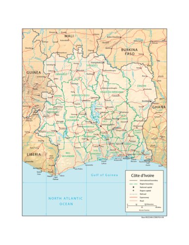 Avenza Systems Inc. Cote d'Ivoire Physiography digital map