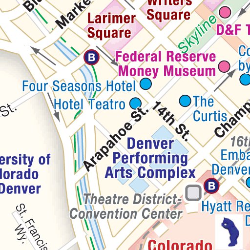Visit Denver Map Downtown Denver, CO Map by Avenza Systems Inc. | Avenza Maps