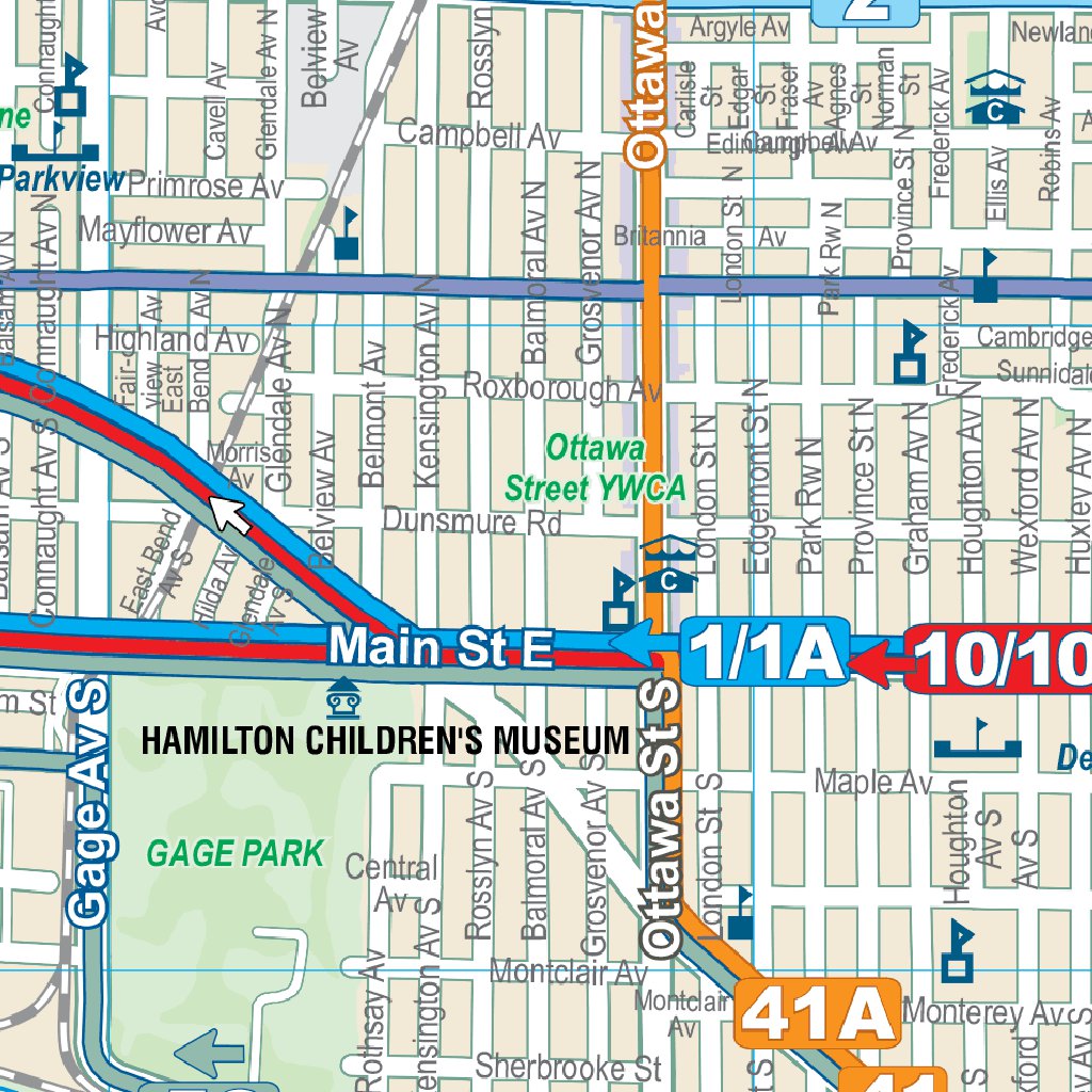 Hamilton Street Railway System Map by Avenza Systems Inc. | Avenza Maps