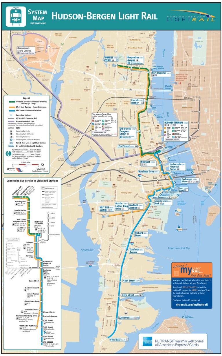 Hudson-Bergen Light Rail System Map by Avenza Systems Inc. | Avenza Maps