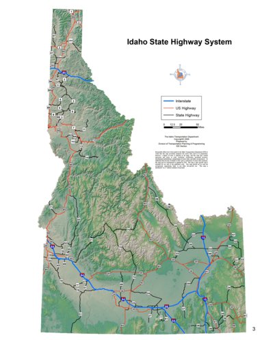 Idaho State Highways Map by Avenza Systems Inc. | Avenza Maps