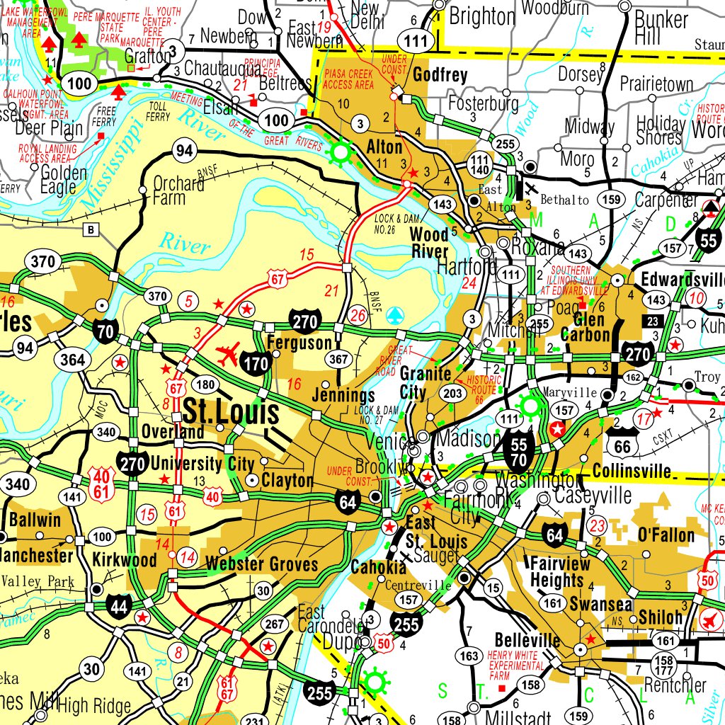 Illinois Official Highway Map by Avenza Systems Inc. | Avenza Maps