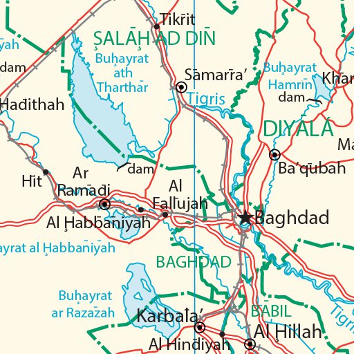 Iraq Transportation Map by Avenza Systems Inc. | Avenza Maps