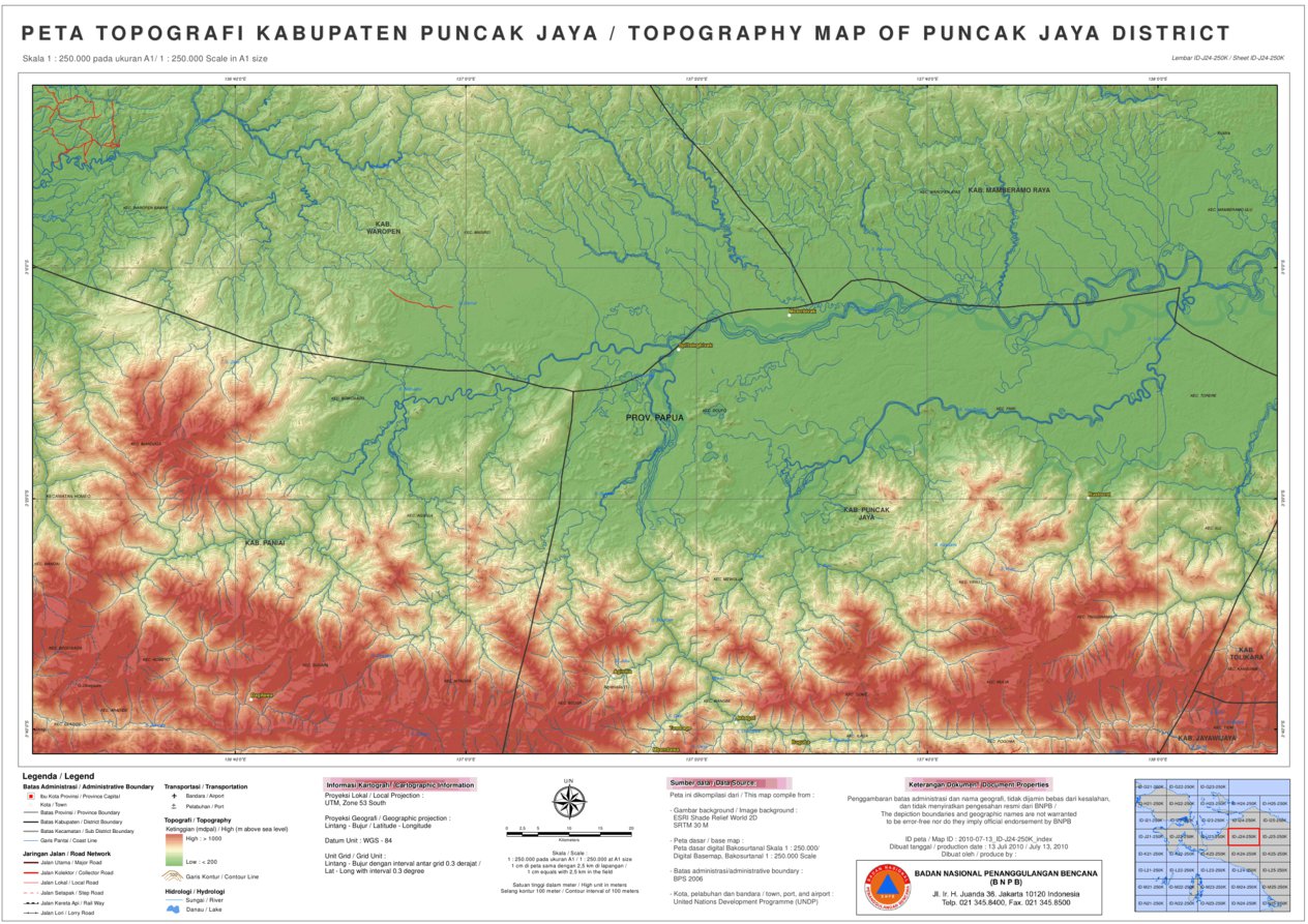 J24: Puncak Jaya District Map by Avenza Systems Inc. | Avenza Maps