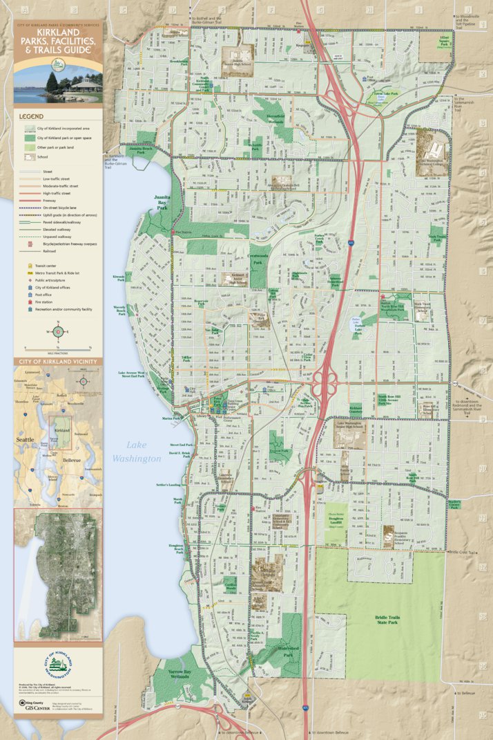 Kirkland Parks, Facilities & Trails Guide Map by Avenza Systems Inc