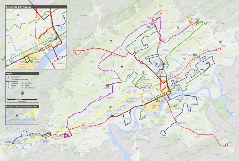 Kat Maps Knoxville TN Transit Map by Avenza Systems Inc. | Avenza Maps
