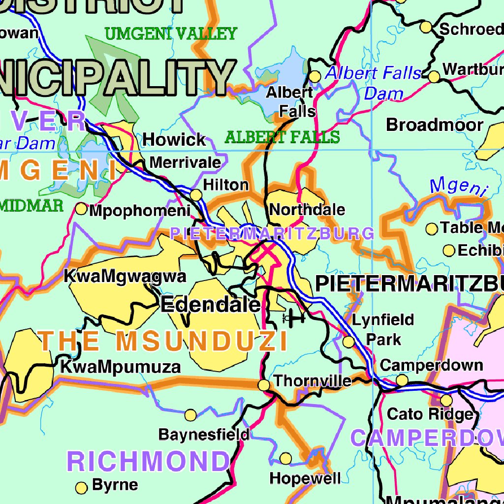 Ventza Map Kwazulu-Natal, South Africa Map by Avenza Systems Inc. | Avenza Maps
