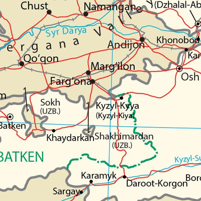 Avenza Systems Inc. Kyrgyzstan Transportation digital map