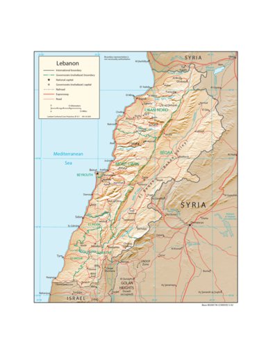 Avenza Systems Inc. Lebanon Physiography digital map