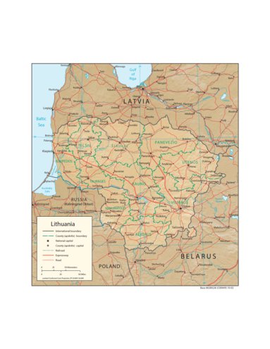 Avenza Systems Inc. Lithuania Physiography digital map